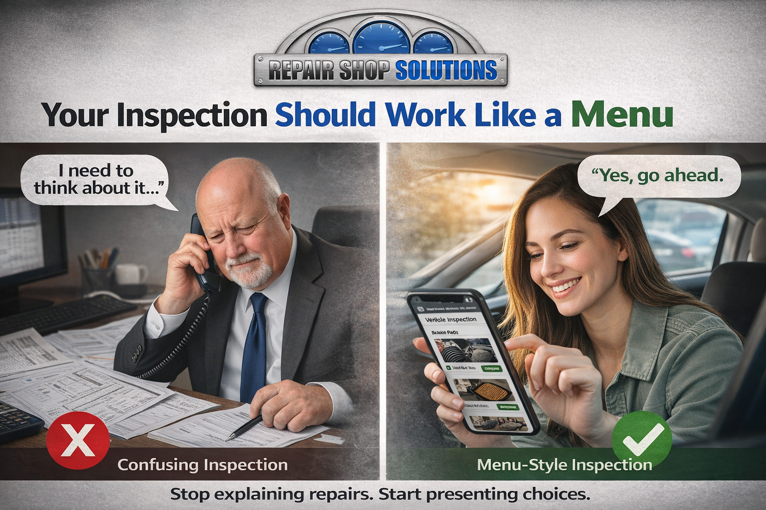 Why Your Vehicle Inspection Report Should Be Like a Restaurant Menu