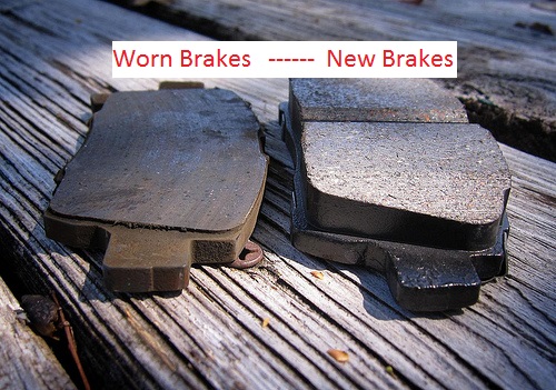 Worn brake pads