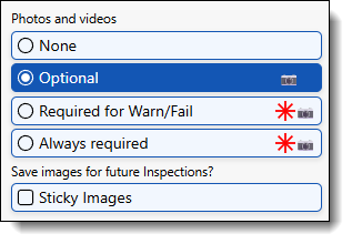 The image shows an option to include images and videos with the digital vehicle inspection